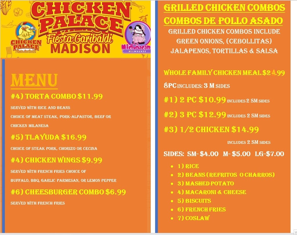 Chicken Palace Madison | restaurant | 2161 Zeier Rd, Madison, WI 53704, USA | 6084676794 OR +1 608-467-6794