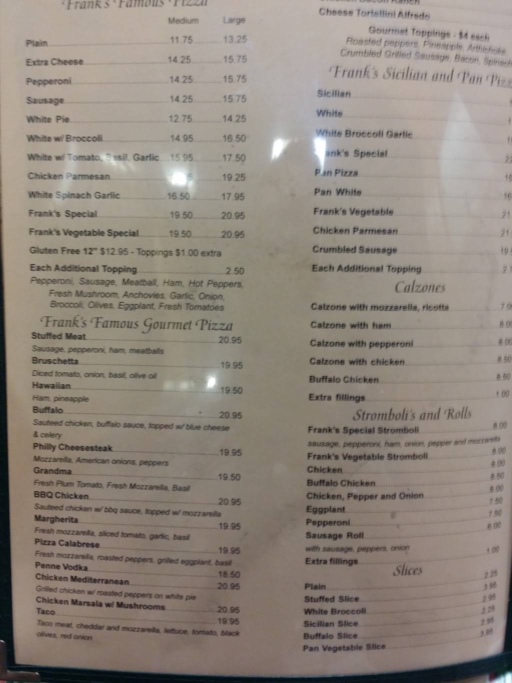 Franks Pizza & Restaurant | restaurant | 205 Mountain View Dr #9, Sussex, NJ 07461, USA | 9738751250 OR +1 973-875-1250