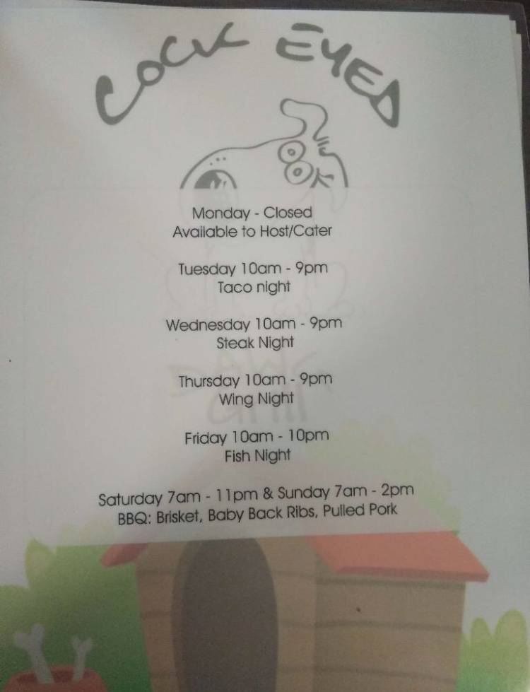 The Cockeyed Dawg Grill | restaurant | 2535 N State St, Palm Coast, FL 32164, USA | 3862760141 OR +1 386-276-0141