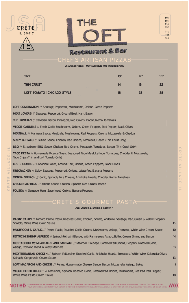 The Loft restaurant | restaurant | 1336 Main St, Crete, IL 60417, USA | 7084149113 OR +1 708-414-9113