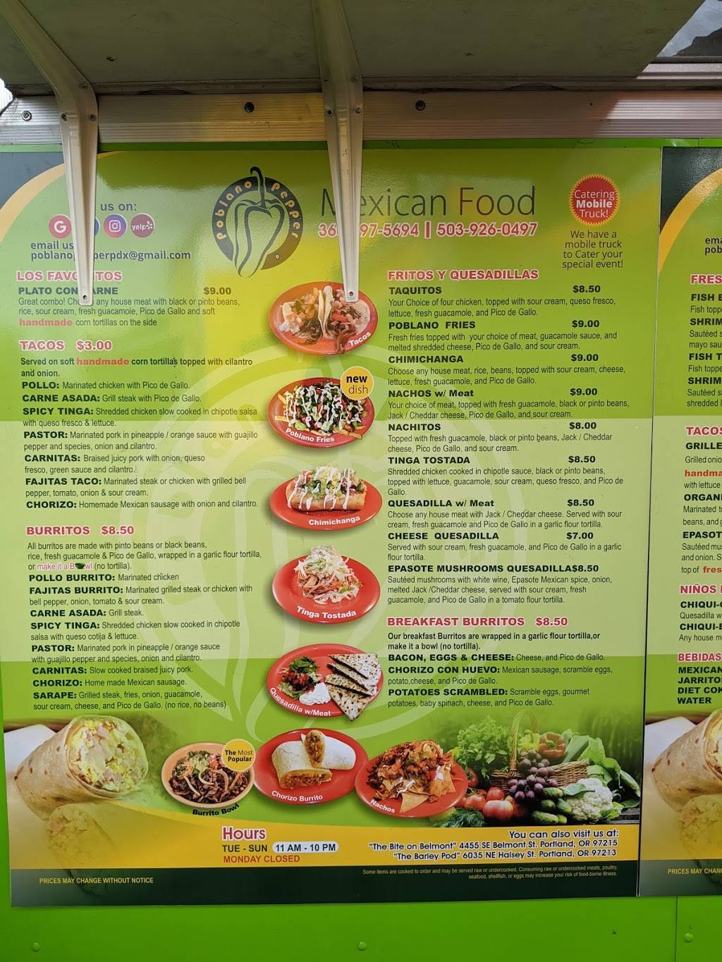 Poblano Pepper Mexican Food | restaurant | 1825 N Williams Ave, Portland, OR 97227, USA | 3605975694 OR +1 360-597-5694