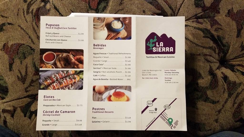 La Sierra | restaurant | 2290 Old Washington Rd Unit 12399, Waldorf, MD 20601, USA | 3016456264 OR +1 301-645-6264