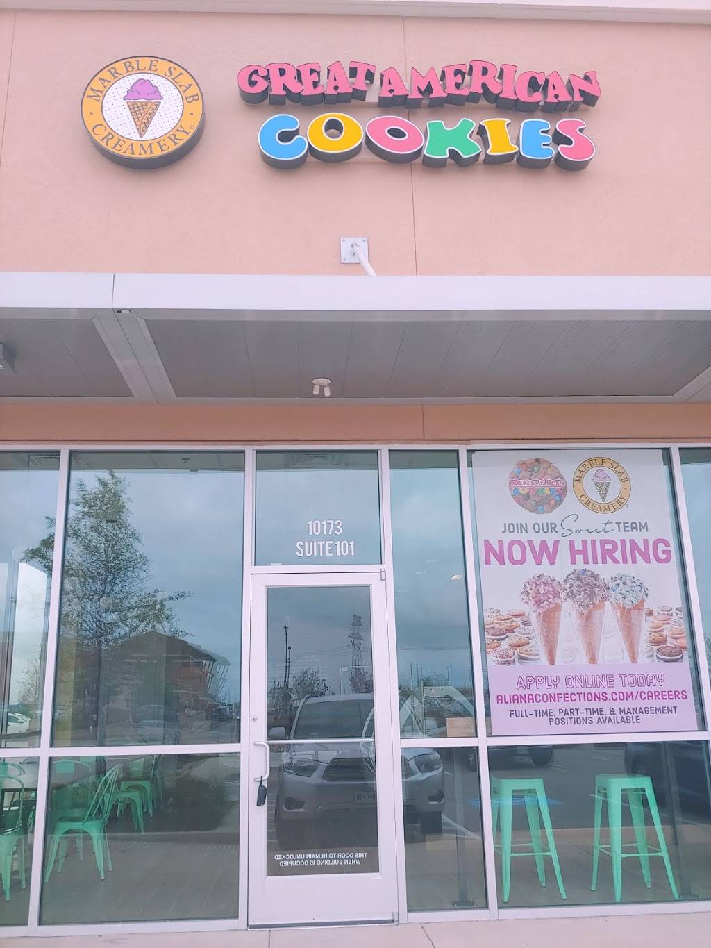 Marble Slab Creamery & Great American Cookies Aliana | restaurant | 10173 Grand Pkwy Suite 101, Richmond, TX 77407, USA | 2816370088 OR +1 281-637-0088