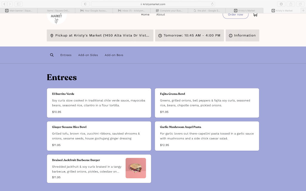 Kristys Vegan Cuisine & Market | restaurant | 1450 Alta Vista Dr, Vista, CA 92084, USA | 7602079974 OR +1 760-207-9974