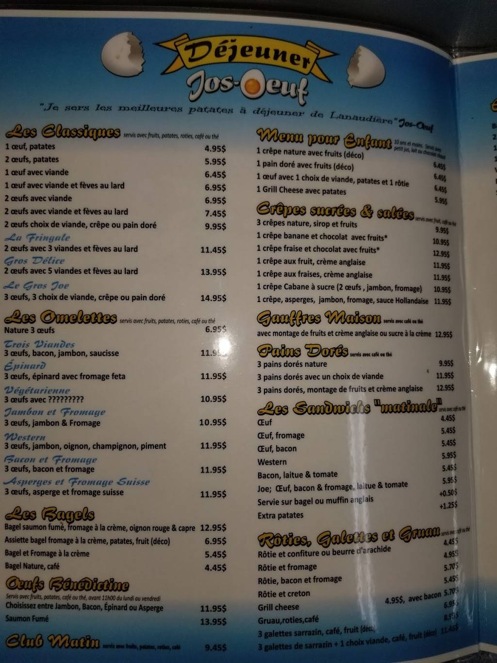 Resto jos-oeuf | restaurant | 5825 Chemin Gauthier, Terrebonne, QC J7M 1R6, Canada | 4504781415 OR +1 450-478-1415