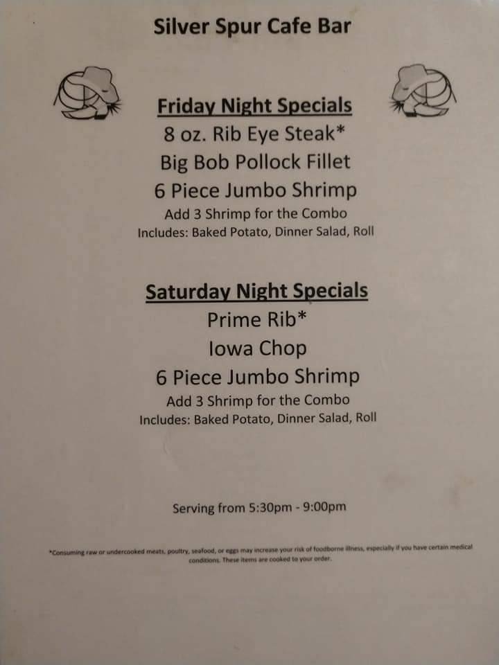 Silver Spur Cafe & Bar | restaurant | 113 Broadway # 4, Grand River, IA 50108, USA | 6417735830 OR +1 641-773-5830