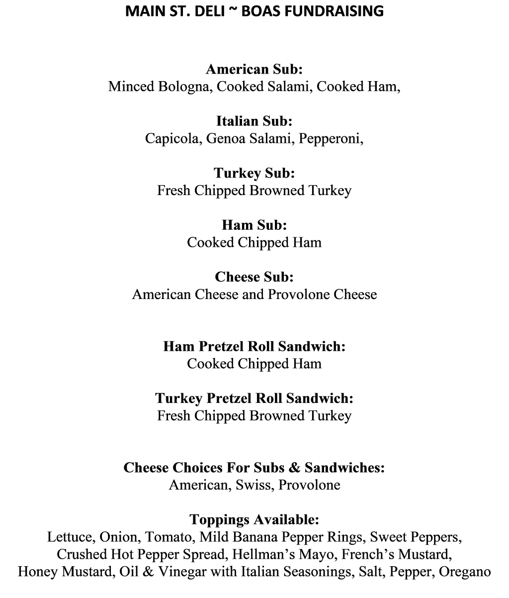 Boas Fundraising and Main St. Deli | restaurant | 441 E Main St, Mountville, PA 17554, USA | 7175221503 OR +1 717-522-1503