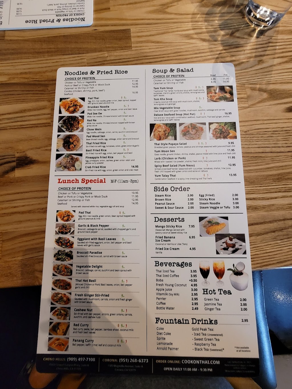 Cook on Thai | restaurant | 15850 Soquel Canyon Pkwy Suite K, Chino Hills, CA 91709, USA | 9094977108 OR +1 909-497-7108