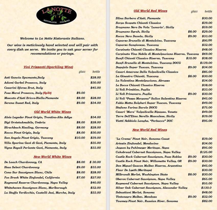La Notte Ristorante Italiano | restaurant | 118 N Marion St, Oak Park, IL 60301, USA | 7089487576 OR +1 708-948-7576
