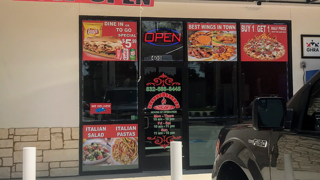 Firestone Pizza | restaurant | 12722 Jones Rd #400, Houston, TX 77070, USA | 8326888445 OR +1 832-688-8445