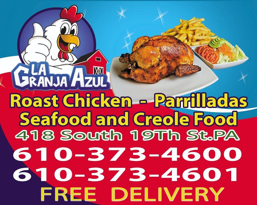 La granja azul polleria cevicheria | restaurant | 418 S 19th St, Reading, PA 19606, USA | 6103734600 OR +1 610-373-4600