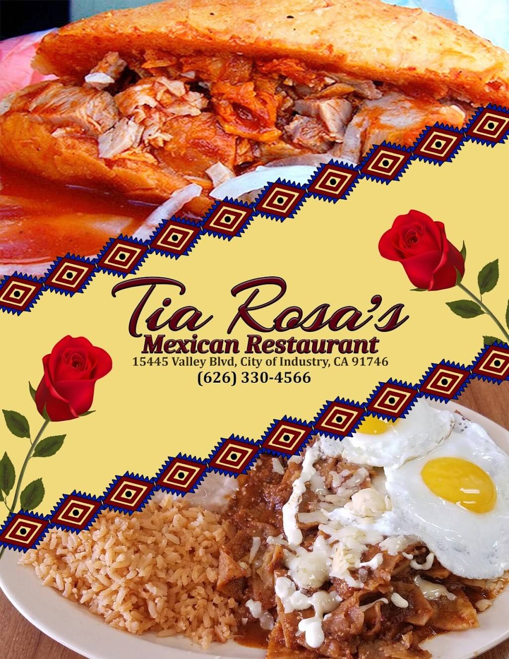 Tia Rosas Mexican Restaurant | restaurant | 15445 Valley Blvd, City of Industry, CA 91746, USA | 6263304566 OR +1 626-330-4566