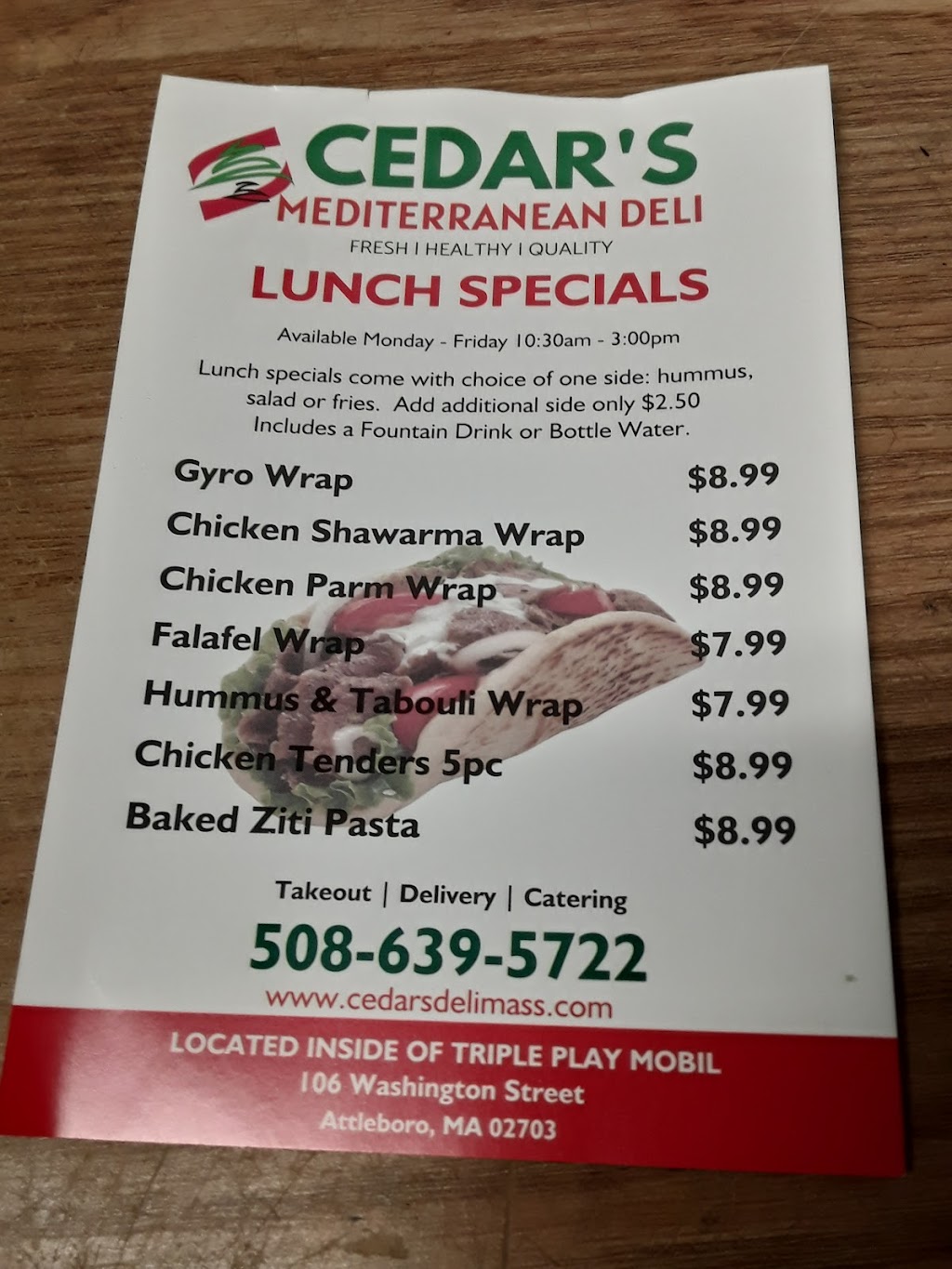 Cedars Mediterranean Deli | restaurant | 106 Washington St, Attleboro, MA 02703, USA | 5086395722 OR +1 508-639-5722