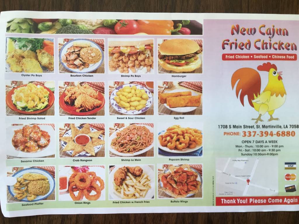 Cajun Fried Chicken & Seafood | restaurant | 1708 S Main St, St Martinville, LA 70582, USA | 3373946880 OR +1 337-394-6880