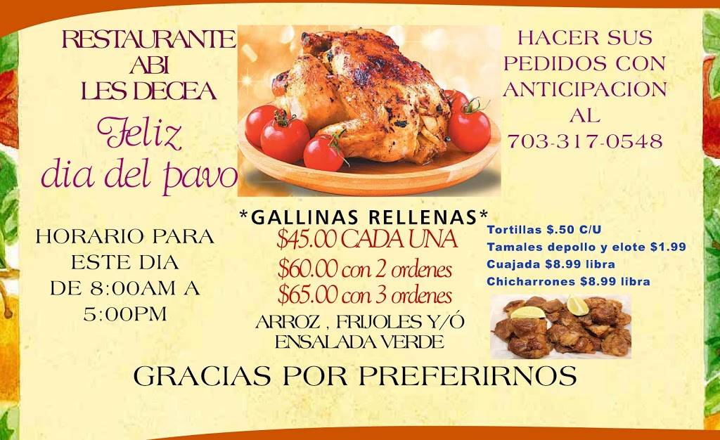 ABI RESTAURANT AND CARRY OUT | restaurant | 5838-B N Kings Hwy, Alexandria, VA 22303, USA | 7033170548 OR +1 703-317-0548