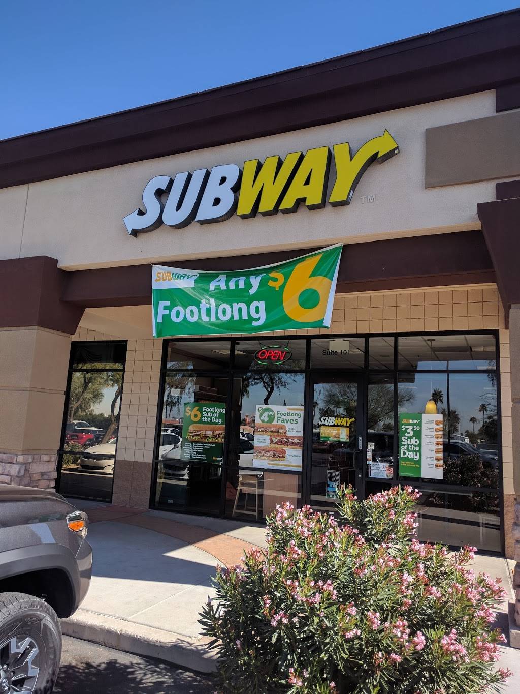 Subway | restaurant | Fiesta Marketplace, 2487 S Gilbert Rd Suite A101, Gilbert, AZ 85295, USA | 4808572391 OR +1 480-857-2391