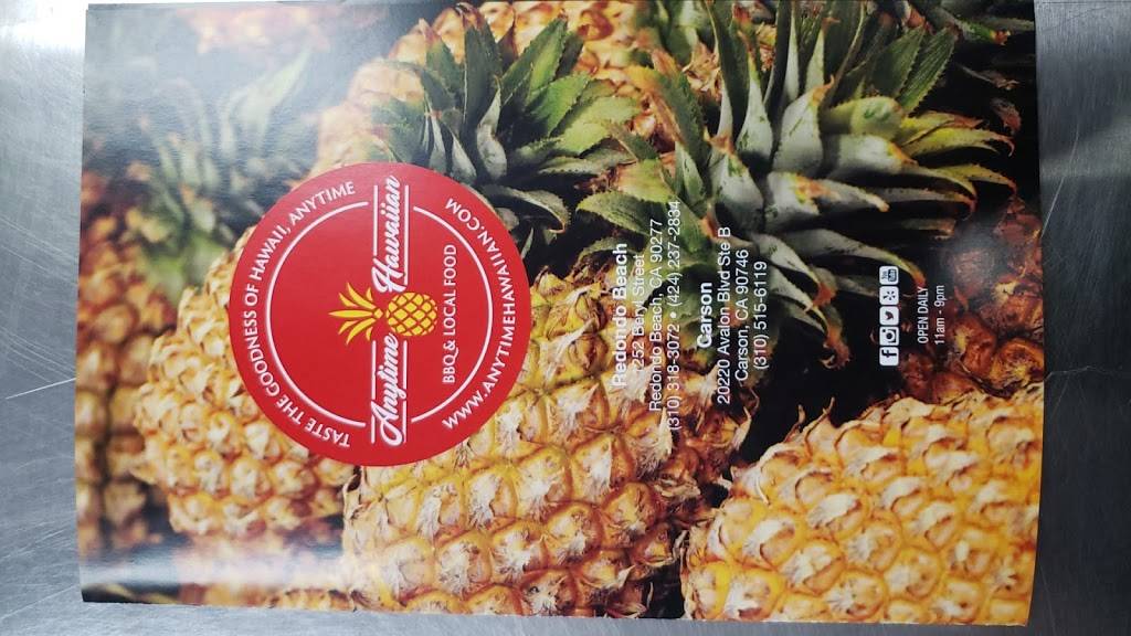 Anytime Hawaiian | restaurant | 20220 S Avalon Blvd Ste B, Carson, CA 90746, USA | 3105156119 OR +1 310-515-6119