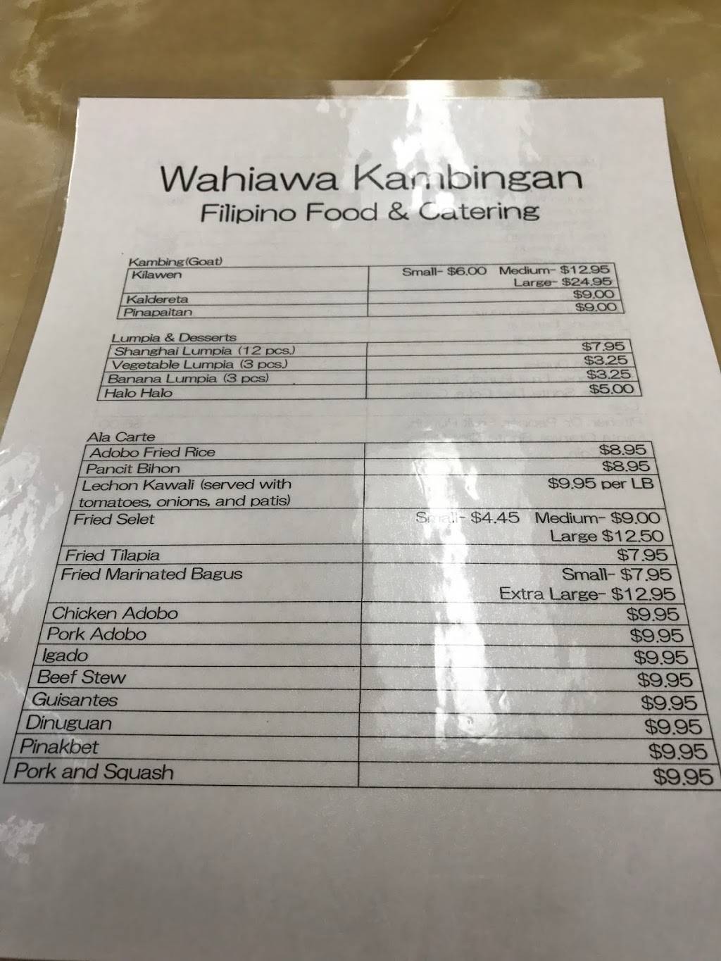 Wahiawa Kambingan Filipino Food and Catering | restaurant | 70 Kukui St, Wahiawa, HI 96786, USA | 8086211196 OR +1 808-621-1196