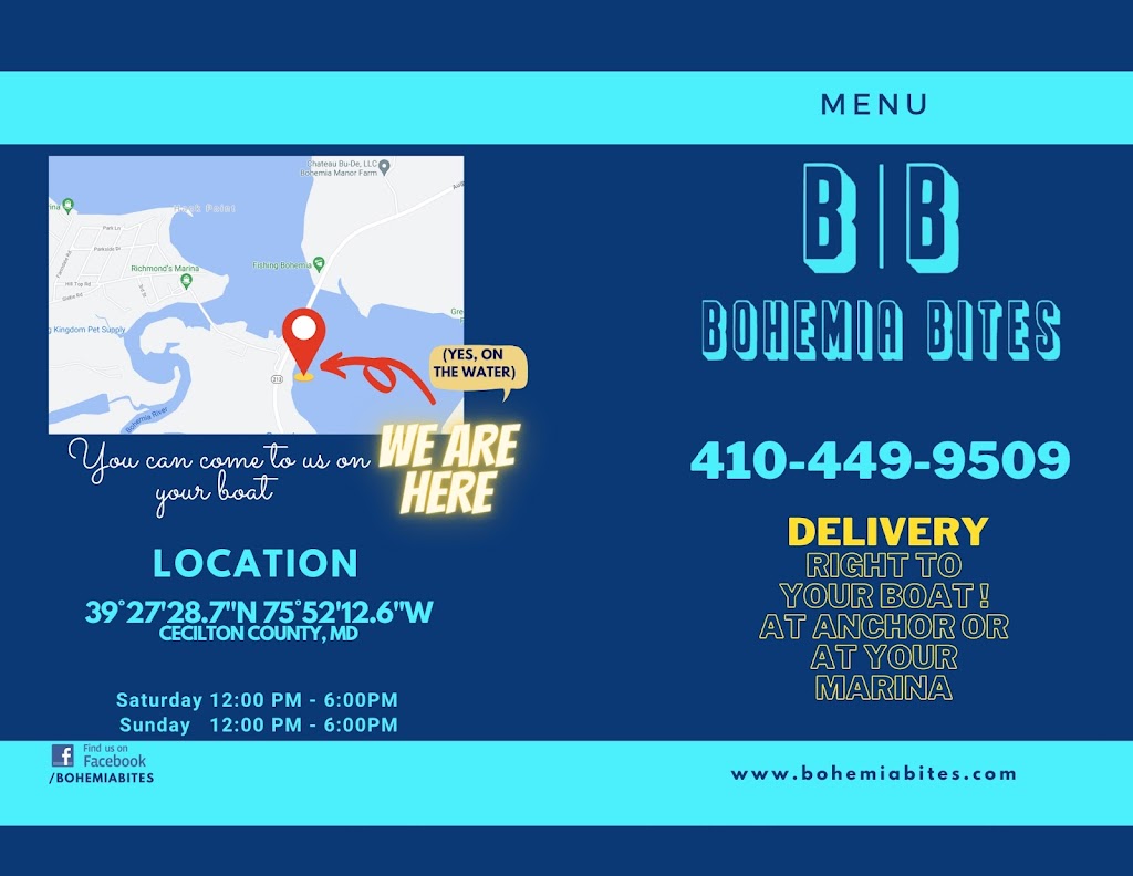 Bohemia Bites | restaurant | 4604 Augustine Herman Hwy, Earleville, MD 21919, USA | 4104499509 OR +1 410-449-9509