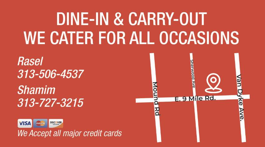 Daawat Indian Chinese | restaurant | 7055 E 9 Mile Rd, Warren, MI 48091, USA | 5863931000 OR +1 586-393-1000