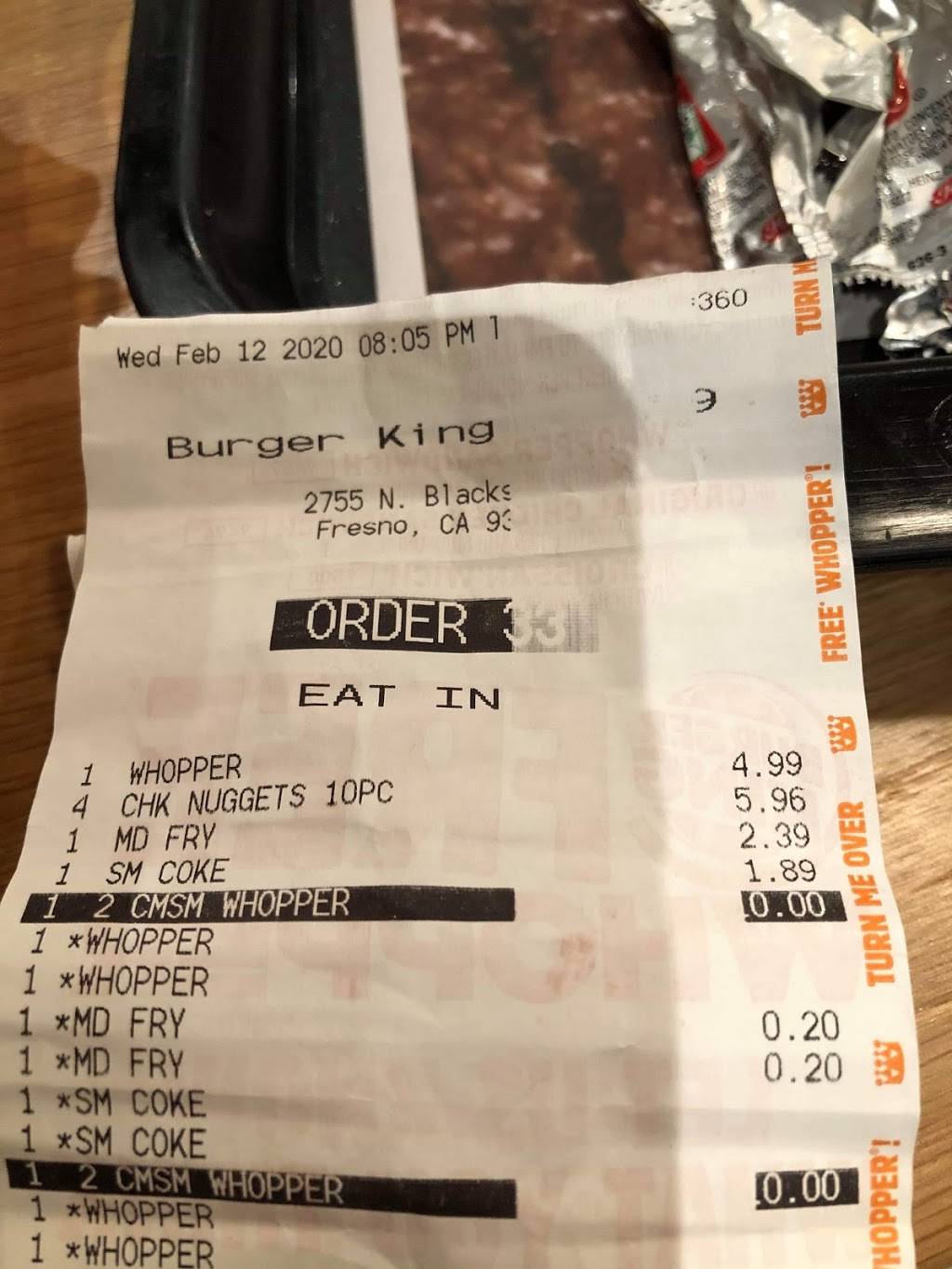 Burger King | restaurant | 2755 N Blackstone Ave, Fresno, CA 93703, USA | 8663942493 OR +1 866-394-2493