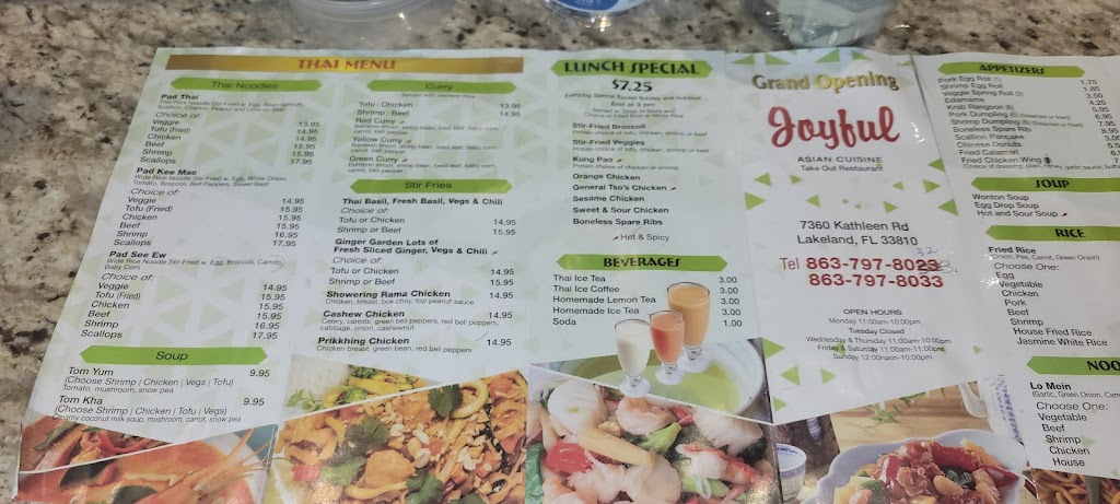 Joyful Asian Cuisine | meal takeaway | 7360 Kathleen Rd, Lakeland, FL 33810, USA | 8637978033 OR +1 863-797-8033