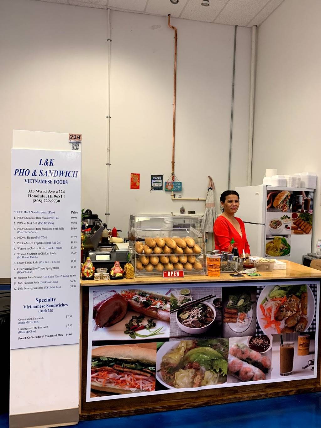 L & K Pho & Sandwiches | restaurant | 333 Ward Ave #224, Honolulu, HI 96814, USA | 8087229730 OR +1 808-722-9730