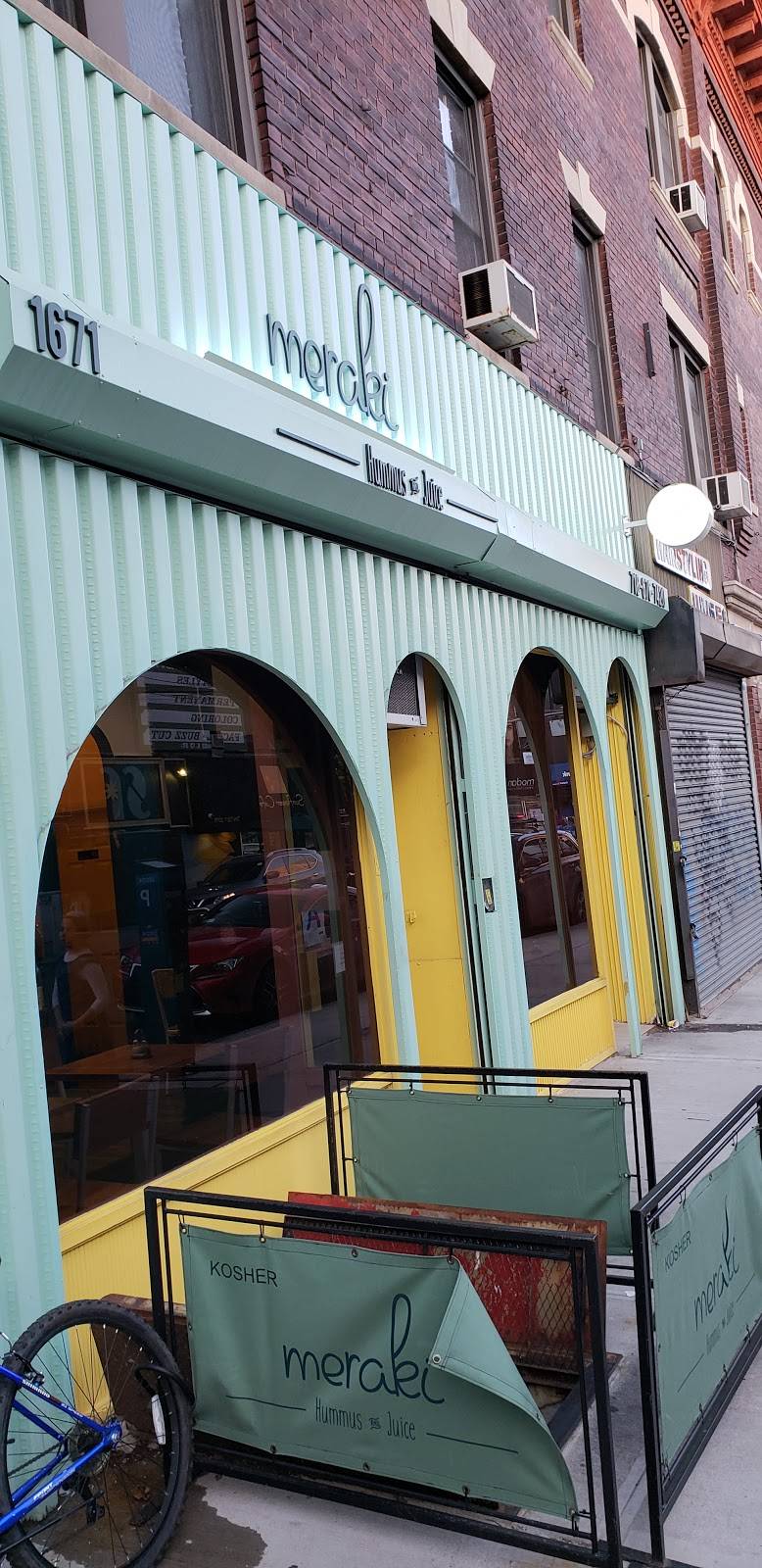 Meraki Hummus & Juice | restaurant | 1671-73A E 13th St, Brooklyn, NY 11229, USA | 7186767420 OR +1 718-676-7420