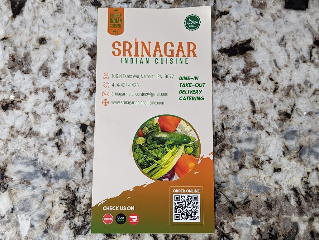 Srinagar Indian Cuisine | restaurant | 106 N Essex Ave, Narberth, PA 19072, USA | 4844348425 OR +1 484-434-8425