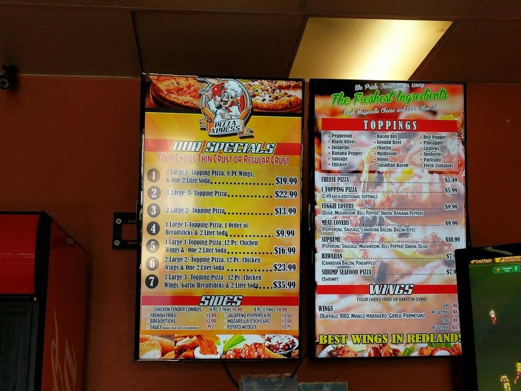 Pizza Xpress | restaurant | 1556 Orange St, Redlands, CA 92374, USA | 9097478363 OR +1 909-747-8363