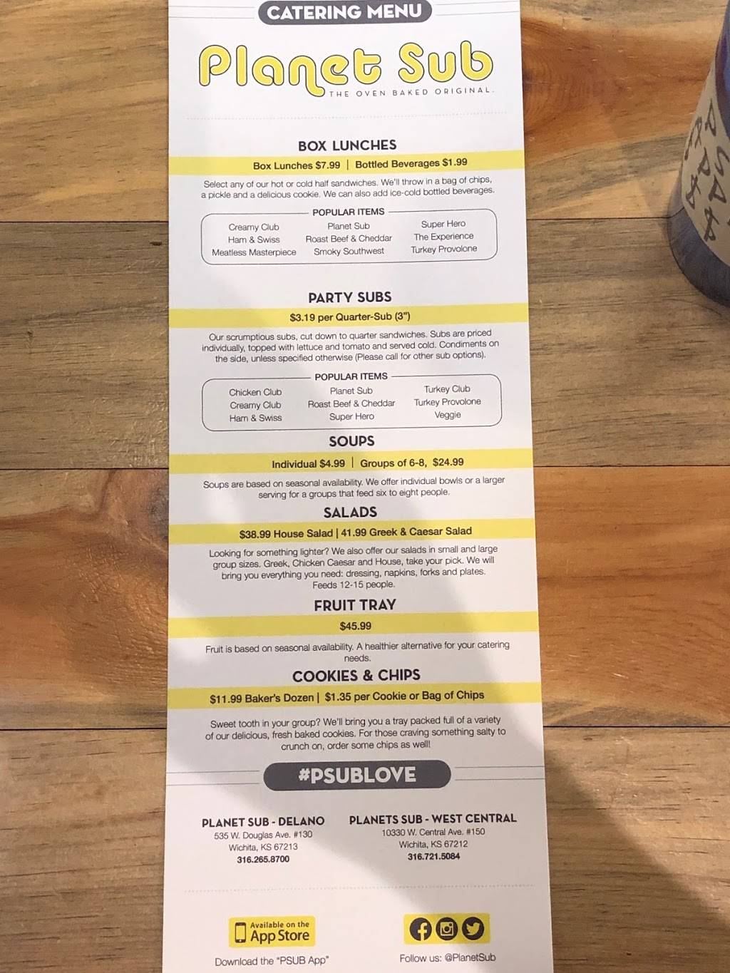 Planet Sub | restaurant | 10330 W Central Ave #150, Wichita, KS 67212, USA | 3167215084 OR +1 316-721-5084