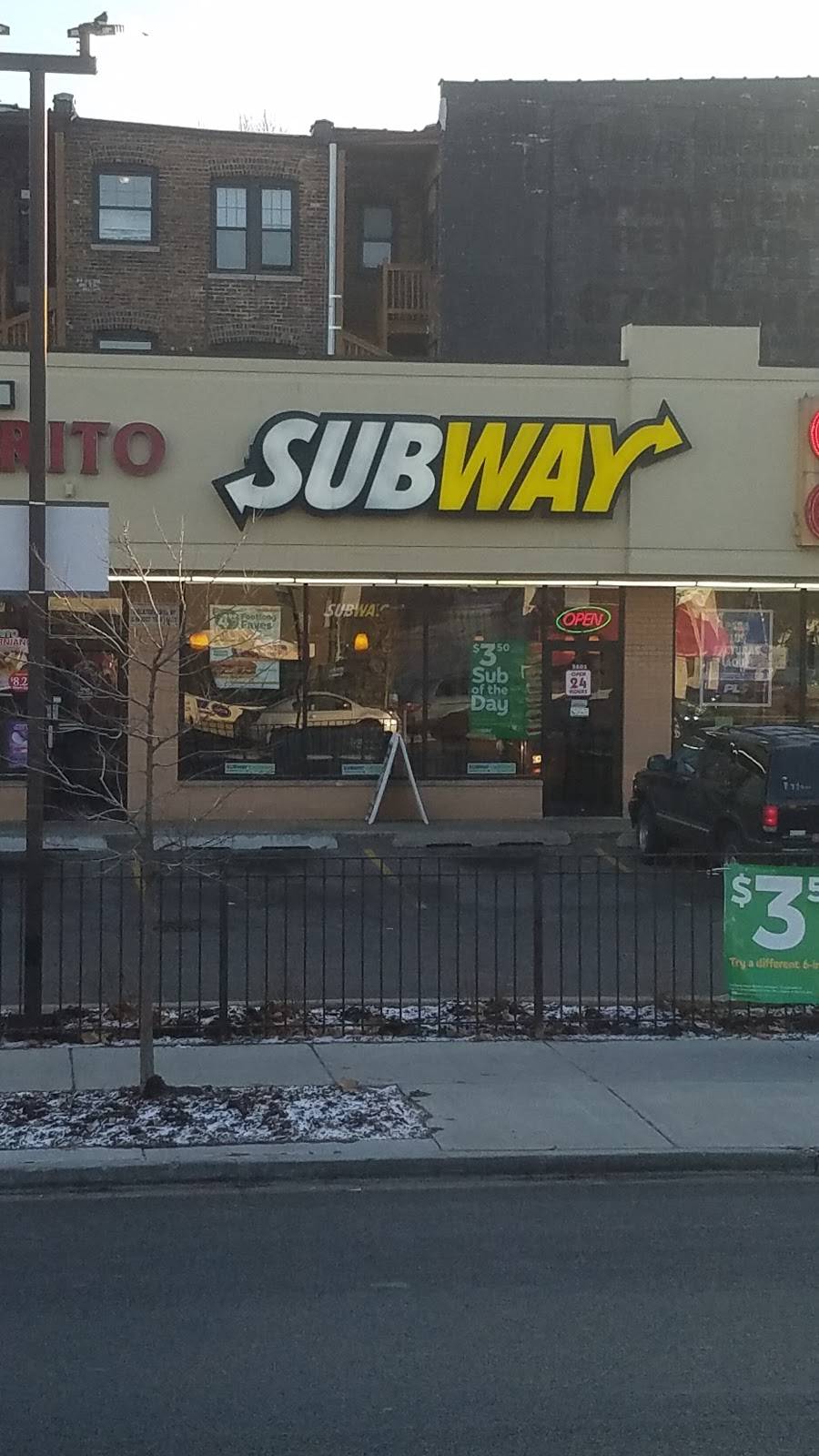 Subway Restaurants | restaurant | 3601 N Western Ave, Chicago, IL 60618, USA | 7732483614 OR +1 773-248-3614