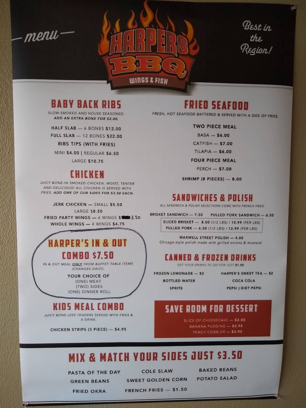 Harpers BBQ Wings & Fish | restaurant | 6740 Broadway, Merrillville, IN 46410, United States | 2194720416 OR +1 219-472-0416