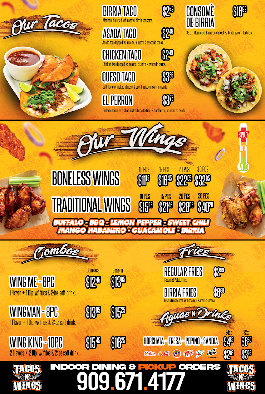 Tacos N Wings | restaurant | 341 S Garey Ave, Pomona, CA 91766, USA | 9096714177 OR +1 909-671-4177