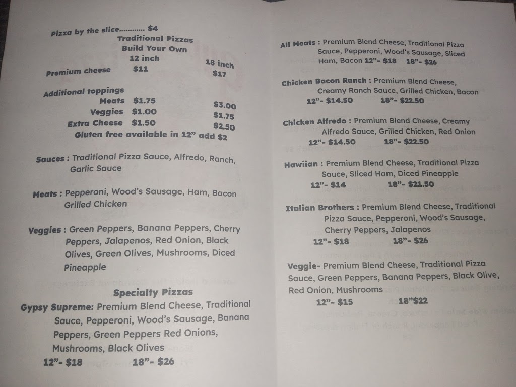 Gypsy Pizza | meal takeaway | 527 Main St, Zanesville, OH 43701, USA | 7406304236 OR +1 740-630-4236