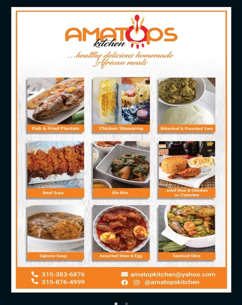 Amatops Kitchen | restaurant | 2708 Court St, Syracuse, NY 13208, USA | 3153836876 OR +1 315-383-6876