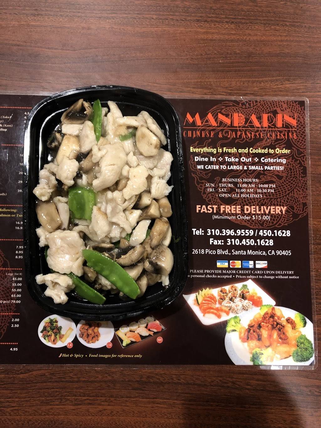 Mandarin Chinese & Japanese Cuisine | restaurant | 2618 Pico Blvd, Santa Monica, CA 90405, USA | 3103969559 OR +1 310-396-9559