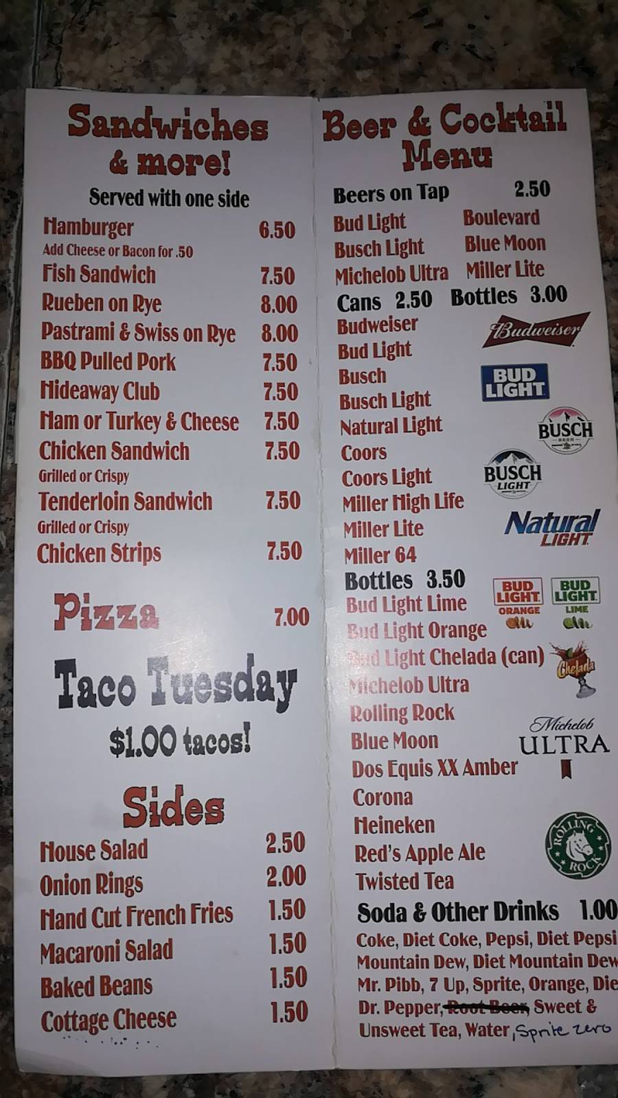 The Hideaway Warrensburg Missouri | restaurant | 68 SE 180th Rd, Warrensburg, MO 64093, USA | 6603620186 OR +1 660-362-0186