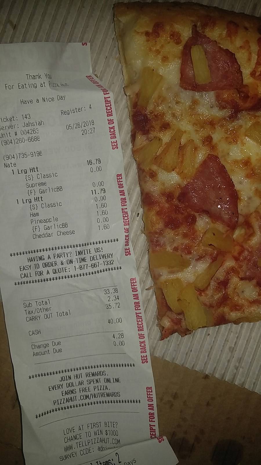 Pizza Hut | restaurant | 11018 Old St Augustine Rd #141, Jacksonville, FL 32257, USA | 9042606688 OR +1 904-260-6688