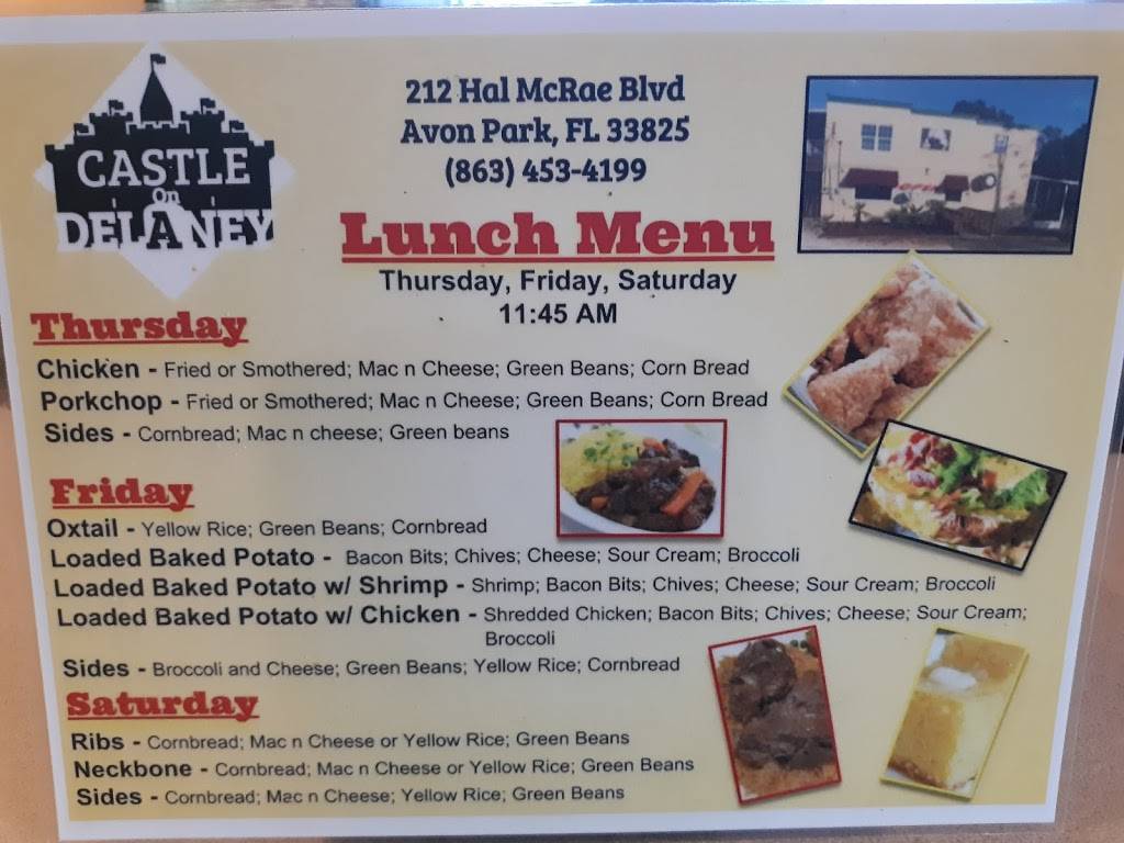 Castle on Delaney | restaurant | 212 Castle St, Avon Park, FL 33825, USA | 8634534199 OR +1 863-453-4199