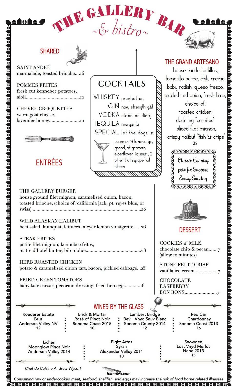 The Gallery | restaurant | Studio Barndiva, 237 Center St, Healdsburg, CA 95448, USA | 7074317404 OR +1 707-431-7404