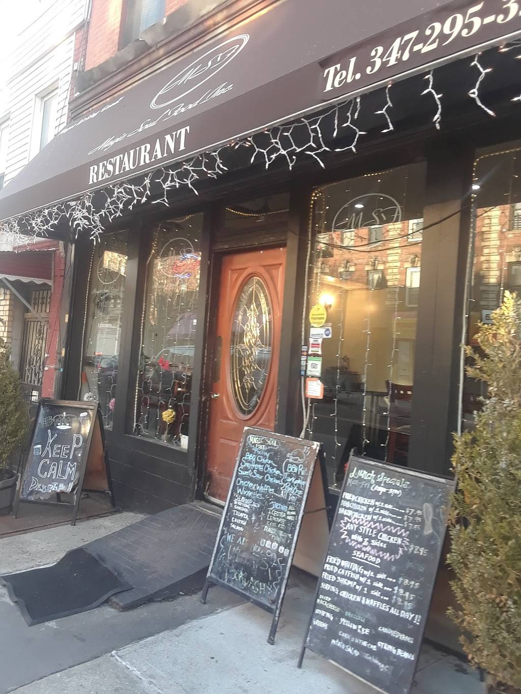 Magic Soul Food | restaurant | 320 Malcolm X Blvd, Brooklyn, NY 11233, USA | 3472953247 OR +1 347-295-3247