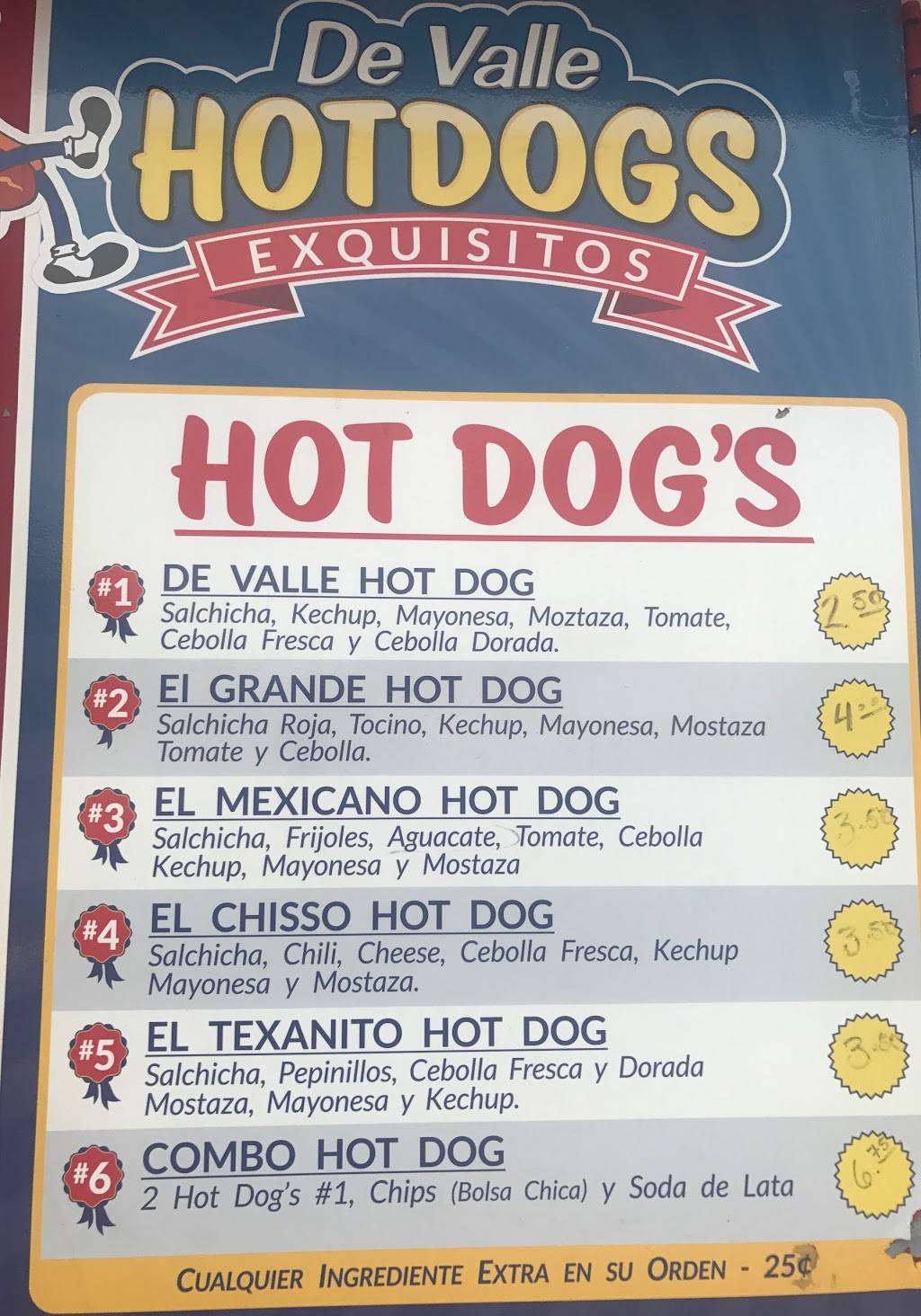 De Valle hot dogs | restaurant | 911 Federal Rd, Houston, TX 77015, United States | 8322350598 OR +1 832-235-0598