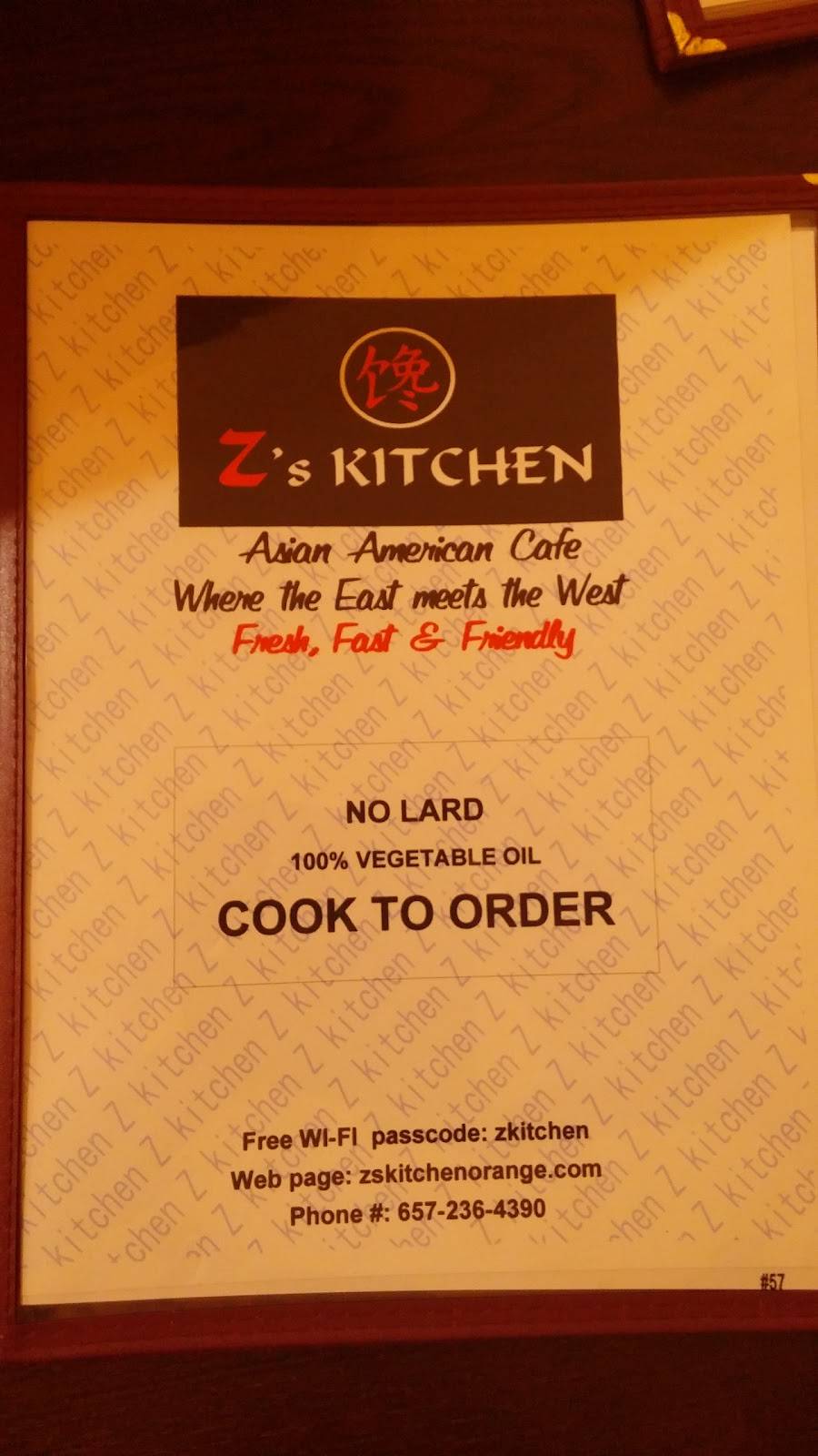 Zs Kitchen | restaurant | 3138 E Chapman Ave, Orange, CA 92869, USA | 6572364390 OR +1 657-236-4390