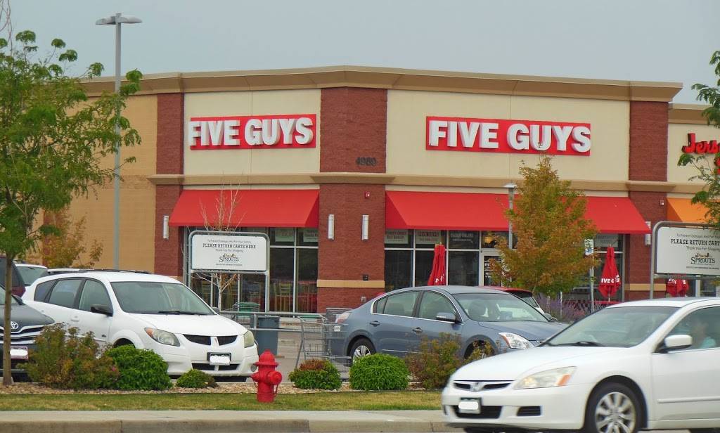 Five Guys | meal takeaway | 4989 S Broadway, Englewood, CO 80113, USA | 3038061111 OR +1 303-806-1111