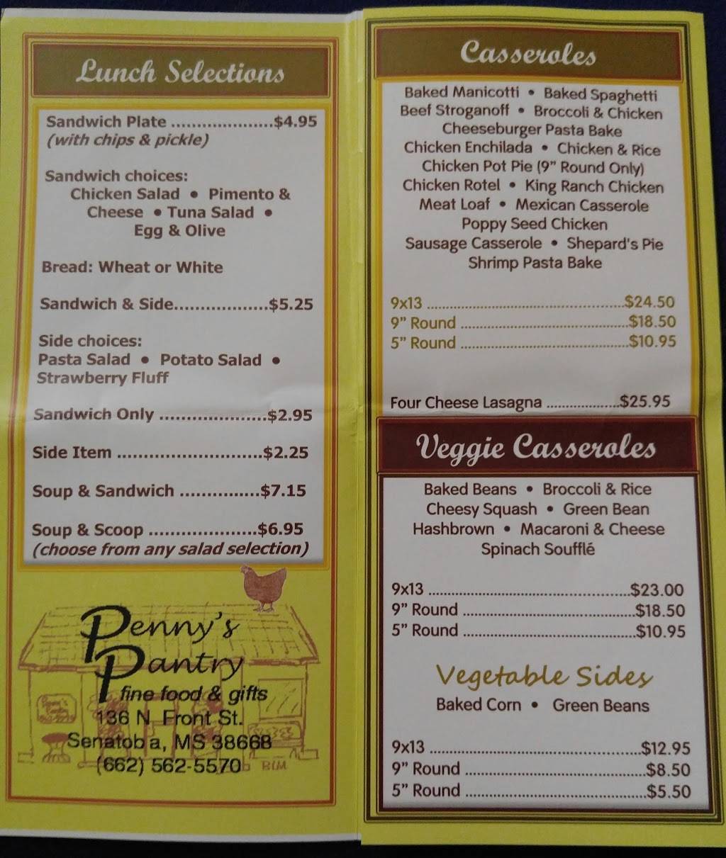 Pennys Pantry | meal takeaway | 136 N Front St, Senatobia, MS 38668, USA | 6625625570 OR +1 662-562-5570