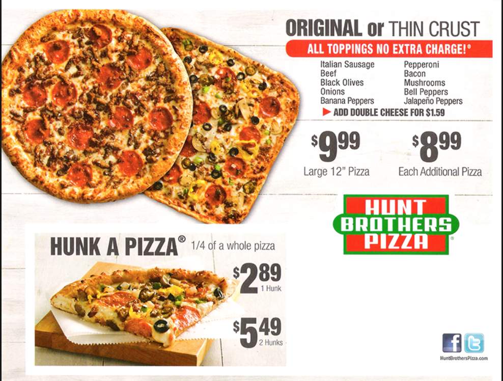 Hunts Pizza | meal takeaway | 315 East St N, Talladega, AL 35160, USA | 2567610990 OR +1 256-761-0990