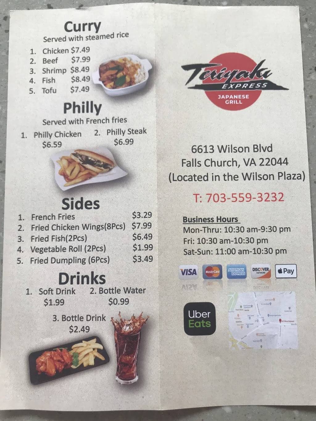 Teriyaki Express | restaurant | 6613 Wilson Blvd, Falls Church, VA 22044, USA | 7035593232 OR +1 703-559-3232