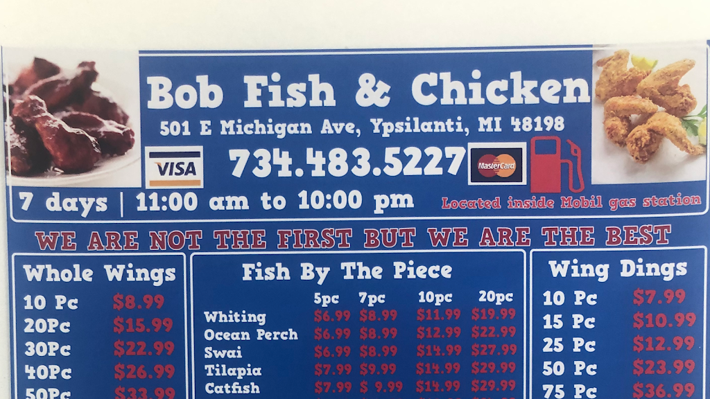 Bob Fish & Chicken | meal takeaway | 501 E Michigan Ave, Ypsilanti, MI 48198, USA | 7344835227 OR +1 734-483-5227