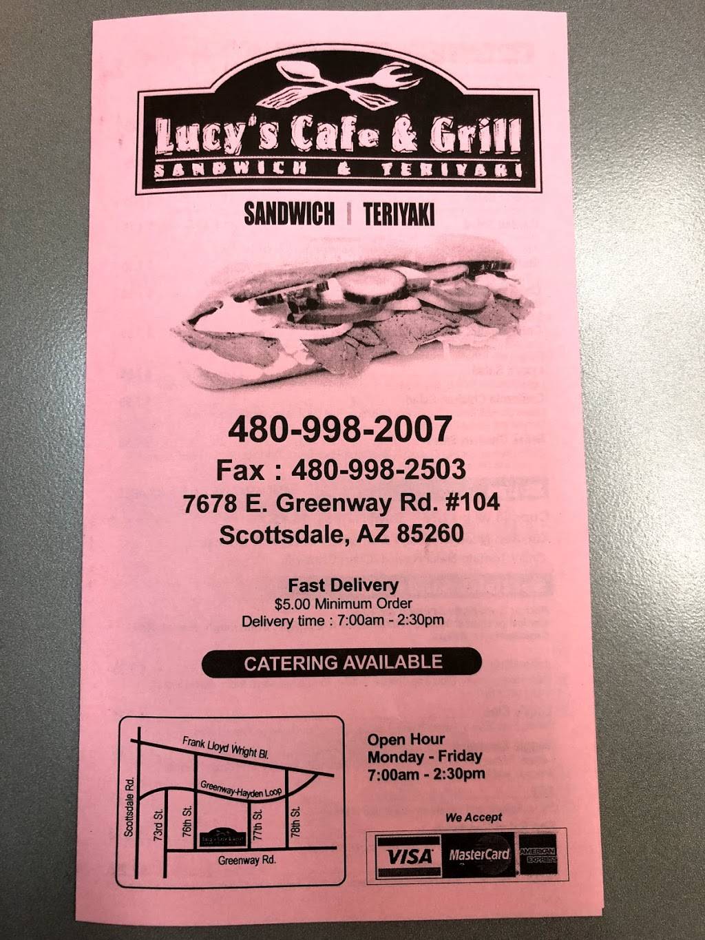 Lucys Cafe & Grill | meal delivery | 7678 E Greenway Rd #104, Scottsdale, AZ 85260, USA | 4809982007 OR +1 480-998-2007